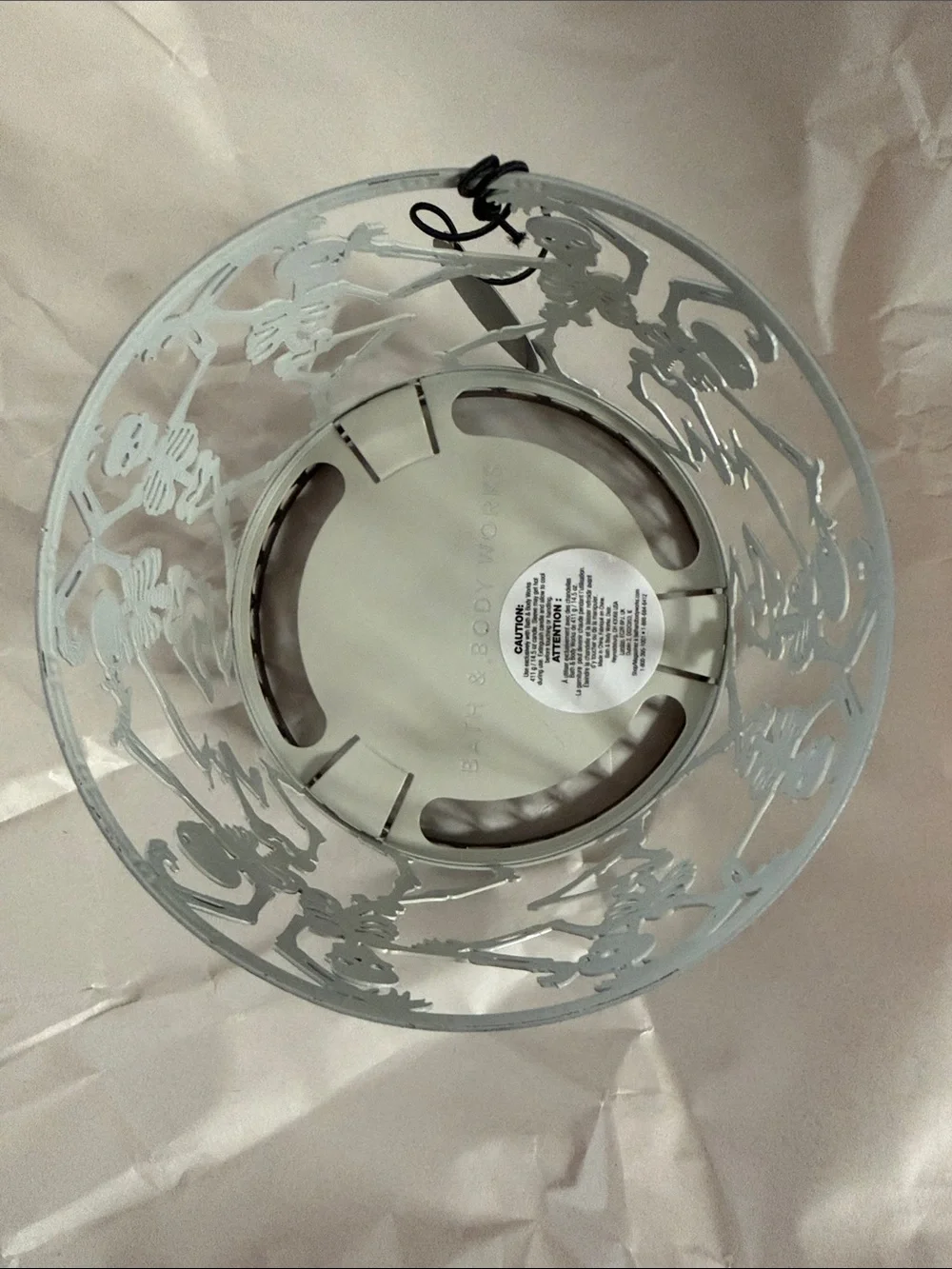 Bath & Body Works Metal 3 Wick Skeleton Candle Holder with Black Accents